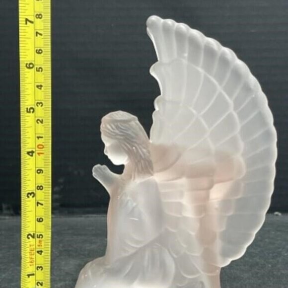 Pink Frosted Satin Glass Angel Figurine Tea-light Holder - Picture 2 of 3